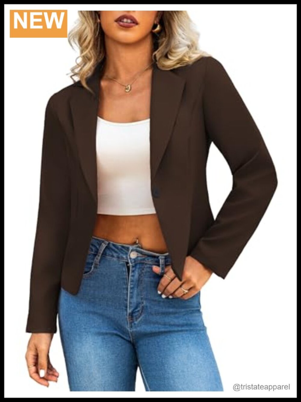 Womens Cropped Blazer Lightweight Business Casual Jacket Long Sleeve